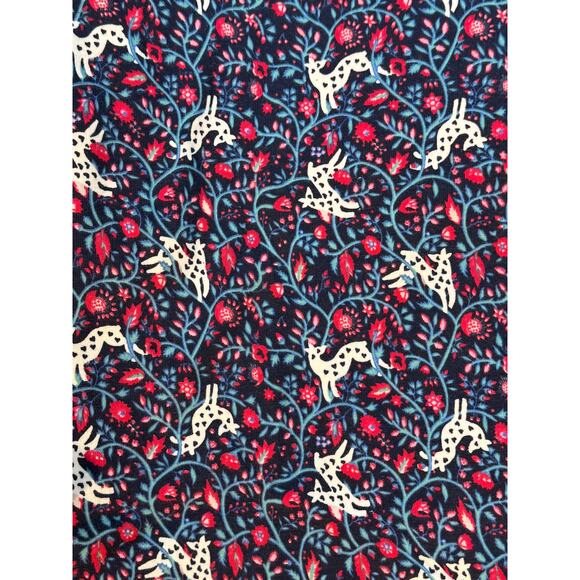 Crewcuts J Crew Girls 2 Piece Navy Holiday PJs Pajamas Deer Print Long Johns 10 - Picture 4 of 7